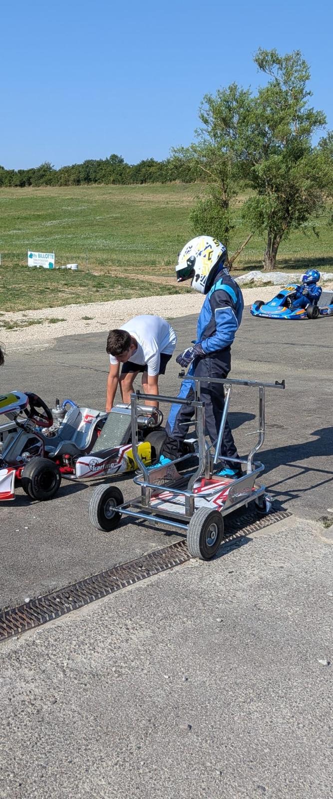 Préparation dans le paddock